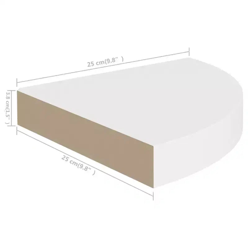 Mensole Angolari Flottanti Set da 2, MDF Bianco
