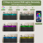 Comò a 6 cassetti con luci LED e presa di corrente