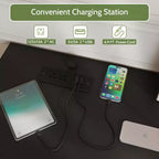 Comò a 6 cassetti con luci LED e presa di corrente