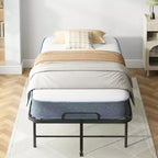 Lettino Pieghevole con Materasso da 13 cm, Letto Pieghevole Portatile con Ruote, Misura Singola