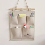 Organizzatore da Parete con Stampa Torre Eiffel – 5 Tasche in Tela, 31,75x24,13 cm