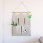 Organizzatore da Parete con Stampa Torre Eiffel – 5 Tasche in Tela, 31,75x24,13 cm