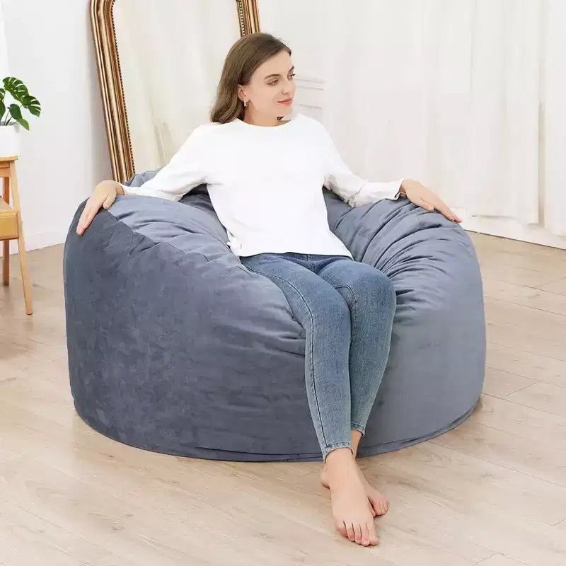 Poltrona sacco grande da 4 piedi con imbottitura in schiuma triturata – Rivestimento in velluto, per uso interno
