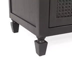 Cassettiera a 3 cassetti in legno di acacia rustico e rattan – Grigio scuro