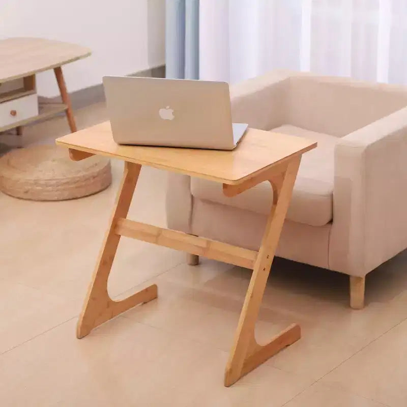 Vassoio da tavolo per laptop e TV in bambù con design a Z