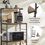 Scaffale da cucina per panettiere, altezza 128,27 cm, con ganci laterali