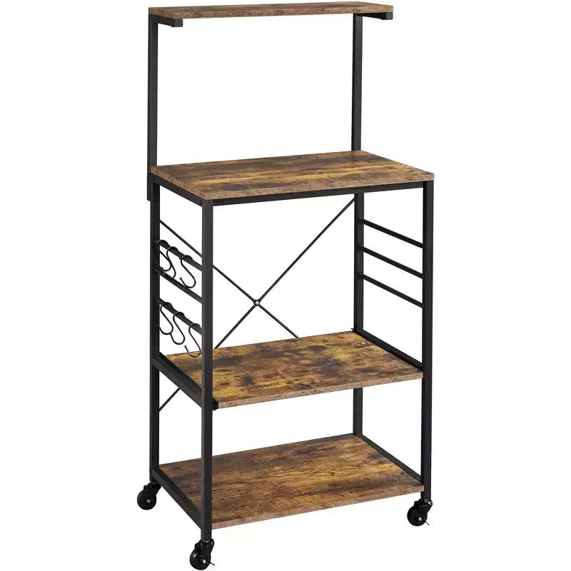 Scaffale da cucina per panettiere, altezza 128,27 cm, con ganci laterali